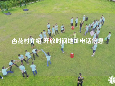 杏花村介绍 开放时间地址电话信息