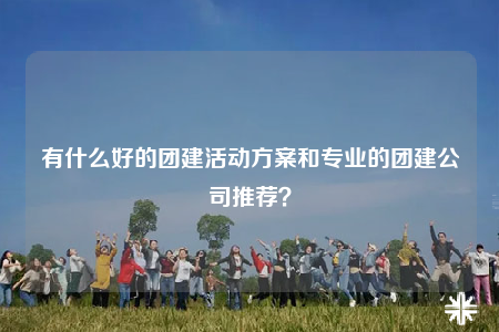 有什么好的团建活动方案和专业的团建公司推荐？