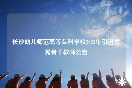 长沙幼儿师范高等专科学校2023年引进优秀骨干教师公告