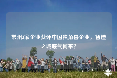 常州3家企业获评中国独角兽企业，智造之城底气何来？