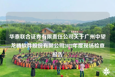 华泰联合证券有限责任公司关于广州中望龙腾软件股份有限公司2022年度现场检查报告
